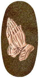 DASOV 516 BZ SH BR Bronze Praying Hands Shimmer Brown Background